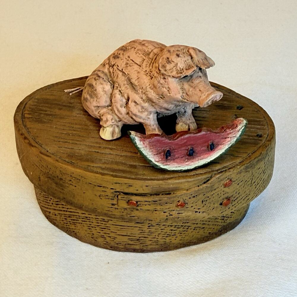 American Chestnut Folk Art 02’ Pig Shaker Candle Box